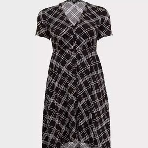 Torrid Black Plaid Shirt Dress with Pockets